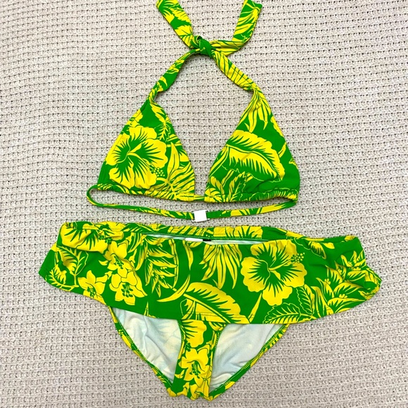 Ralph Lauren Other - RALPH LAUREN green and yellow triangle top bikini swimsuit *see description